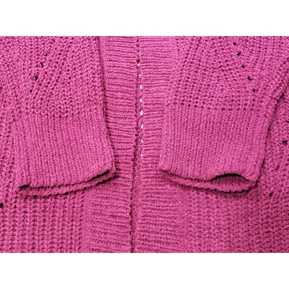 Members Mark Comfortable Open Front Chenille Cardigan Sweater Burgundy Size S - Picture 4 of 10